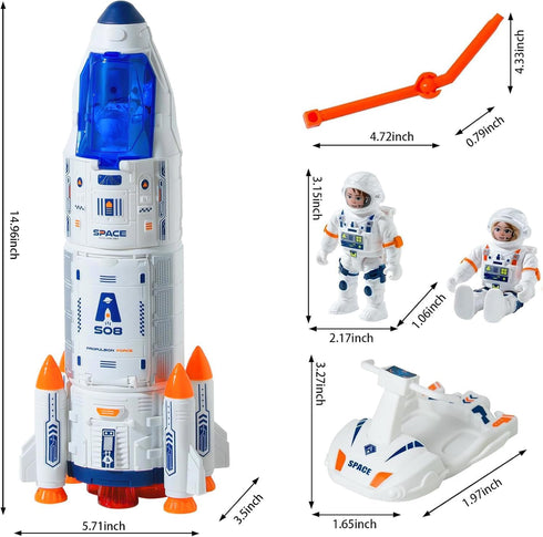 3-5 Wbzle Rocket Ship, Space Shuttle Astronaut & Space Adventure Toys,Science Educational Rocket Toys for Kids