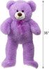 HollyHOME Teddy Bear Stuffed Animal Plush Giant 36 inch Purple Teddy Bears with Footprints