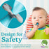 Mars Baby Flower Design Self-Feeding Training Utensils for Toddlers, Easy to Hold Weaning Tools, Blue