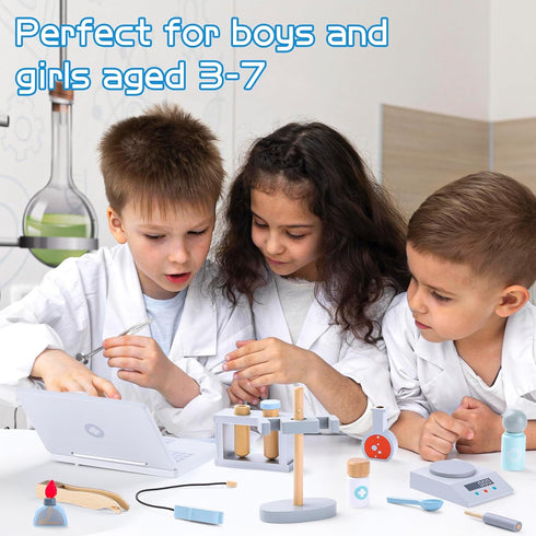 umu Kids Science Experiment Kit, Doctor Dress Up for Kids Ages 3-5, Scientist Costume Role Play Gift for Boys Girls