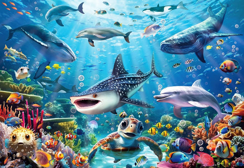 Puzzles for Kids Ages 4-10 - Underwater World Ocean 100 Pieces for Learning Educational Puzzle Toys