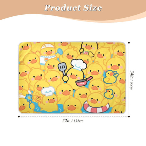 siphylline 52" 34" Cartoon Cute Duck Yellow Extra Large Resuable Training Pee Pads for Kids Highly Absorbent Diaper