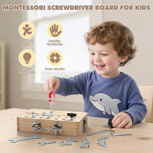 3 4 5 3 Set Set 3-6 Vanplay Busy Board Toys for Year Olds Boy Birthday Gifts, Montessori Toys for Year Old, Screwdriver