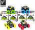 M SANMERSEN Monster Trucks for Boys, 4 Pack Push and Go Friction Powered Cars, 360° Rotating Stunt Car Gifts