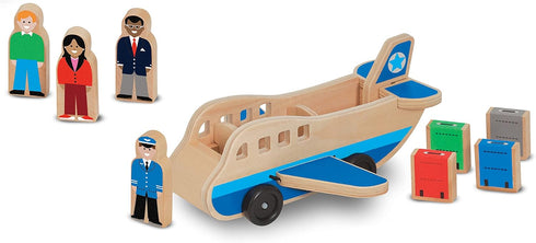 Set 4 4 Melissa & Doug Wooden Airplane Play with Play Figures and Suitcases