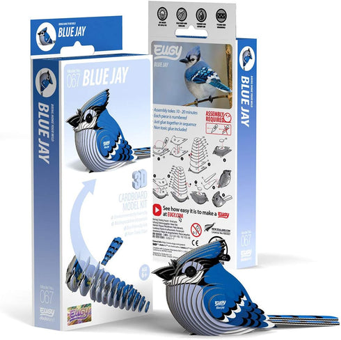 Eugy Blue Jay 3D Puzzle - 26 Piece Eco-Friendly Educational Toy for Kids Ages 6+