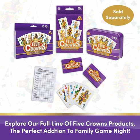 PlayMonster Five Crowns - 5 Suited Rummy-Style Card Game, The Game Isn't Over Until the Kings Go Wild!
