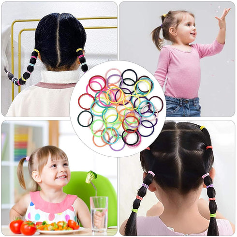 200PCS Elastic Hair Ties, No Crease Small Ponytail Holders for Kids Girls Baby Toddler Hair Accessories