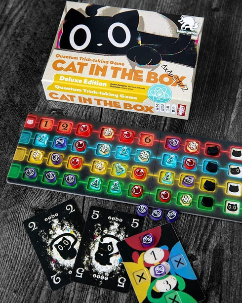2 5 10 Cat in the Box Deluxe Edition Game by Bezier Games | Quantum Trick Taking Strategy Card Game for to Players |