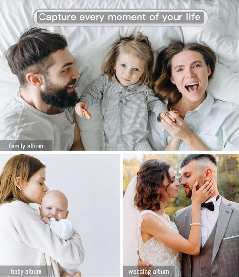 Popotop Photo Album, Self Adhesive with Picture Display Window, 40 Pages DIY Baby Memory Book for Wedding