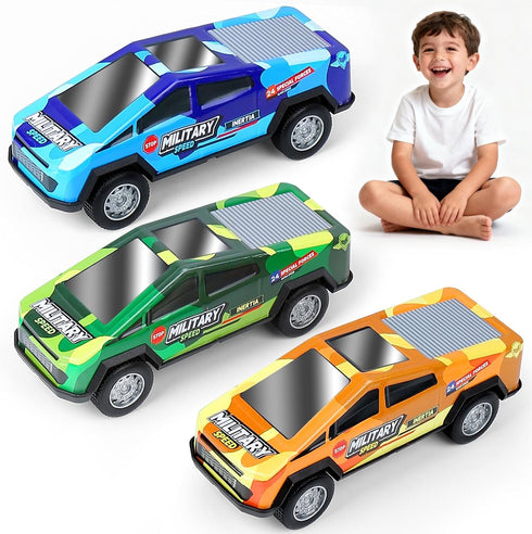 7.1 Inch Monster Truck Kid Toys Set ,Push and Go Friction Power