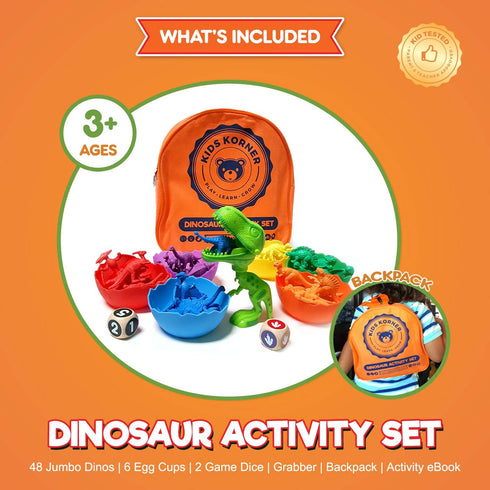 Counting 3 4 5 54 Jumbo Sorting & Dinosaurs Matching Game - Educational Dinosaur Toys for Year Olds with Math