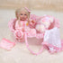 BABESIDE 8 Pcs Reborn Baby Doll Clothes with Bassinet for 17-22 Inch Dolls, Accessories for Newborn Baby Doll Girl