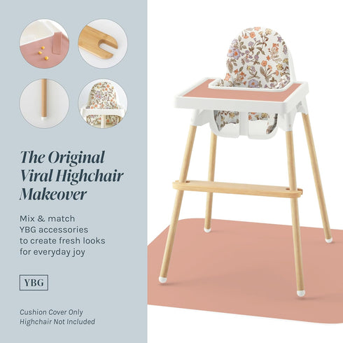 Yeah Baby Goods Wipeable Cushion Cover (Daisy Dreams) - Compatible with The IKEA Antilop Highchair - Soft, Waterproof