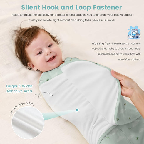 1.0 3-6 Baby Swaddle Sleep Sack, Tog New-Parent-Friendly Swaddle for Newborns & infant Months Baby Wearable Blanket