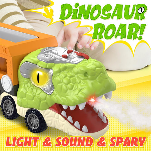 11 1 3-5, 10 3 4 5, SpringFlower in Dinosaur Toys, Dinosaur Toys for Kids Dinosaur Truck with Pull Back Cars, Toddler