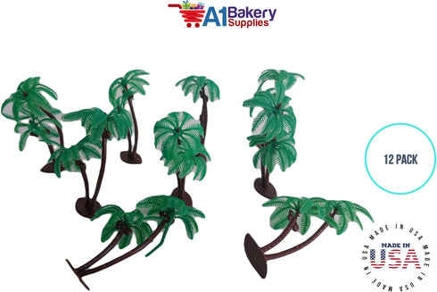 Palm Trees with Coconuts Cake/Cupcake Toppers, 12 pcs by A1 Bakery Supplies