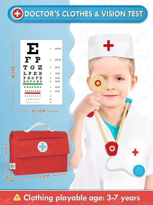 3-5, Set, 3 4 5 Lehoo Castle Doctor Kit for Toddlers Kids Doctors Play Pretend Play with Doctor Costume Toy Stethoscope