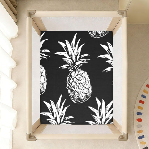 Bseiialft 52 28 White Pineapples Crib Sheets for Boys Girls Soft and Breathable Cotton Baby Sheets for Standard Crib