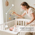 24 Inch OESSUF Baby Crib Mobile Arm, Wood Hanger, White Cloud Design, Nursery Mobile Holder for Cot Bed (White)
