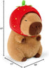 Ditucu Cute Capybara Plush with Strawberry Hat, Kawaii Stuffed Animal Toys, 17 inch Hugging Gift for Kids