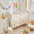 Set 3 Tufted Ruffle Crib Bedding Pieces Baby Boho Quilted Comforter with Fitted Sheet and Bed Skirt - Cute Ruffled