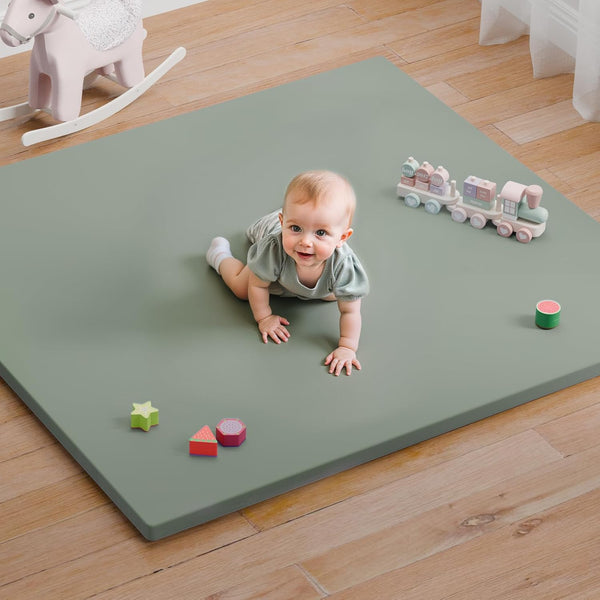 Comehealthy Baby Play Mat for Floor, 50x50 Vegan Leather Playpen Mat, Thickened
