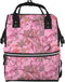 DWVTSLH Pink leaves Camo Diaper Bag Backpack Multifunction Nappy Bags Waterproof Mummy Backpack