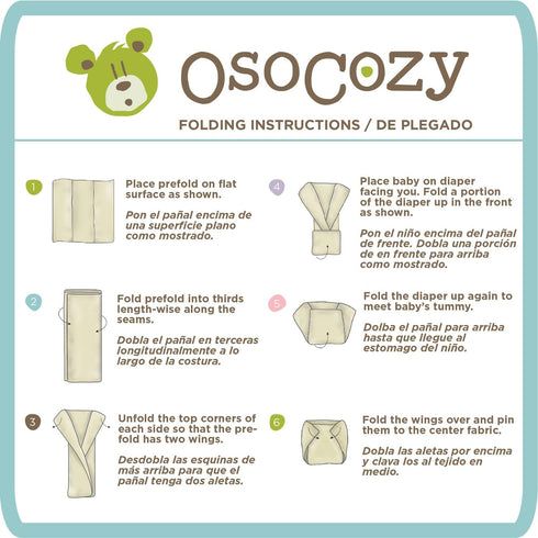 OsoCozy (1 Doz) 100% Prefold Cloth Diapers - Soft, Absorbent, Durable - Cotton