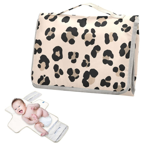 Animal Leopard Print Portable Diaper Changing Pad, Portable Changing Pad for Newborn Girl & Boy - Baby Changing Pad Lightweight Waterproof Travel Changing Kit