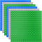 6 Pack Large Building Brick Baseboard - Blue, Green, Gray, 10 x 10 Inch Baseplates Compatible with DUPLO