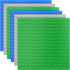 6 Pack Large Building Brick Baseboard - Blue, Green, Gray, 10 x 10 Inch Baseplates Compatible with DUPLO