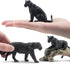 7PCS Playset, Toymany Black Panthers Figurines with Panther Cub and Tree Trunk, Realistic Jungle Animals Figures Family