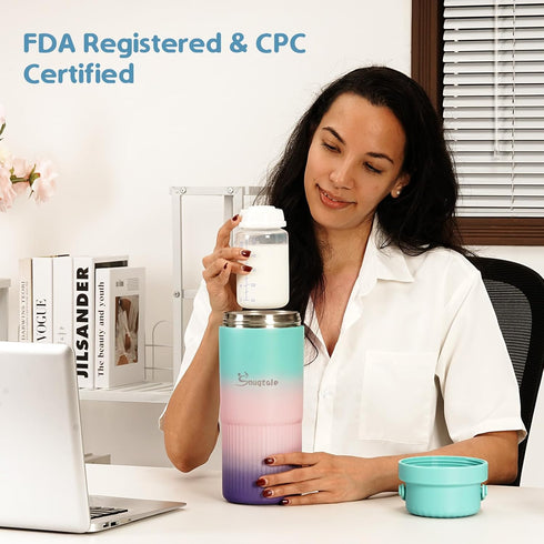 Snugtale 22oz 24H+ 2 Portable Breast Milk Cooler Bottle Milk Cooler for Breastmilk, Cooling, with BPA-Free Bottles