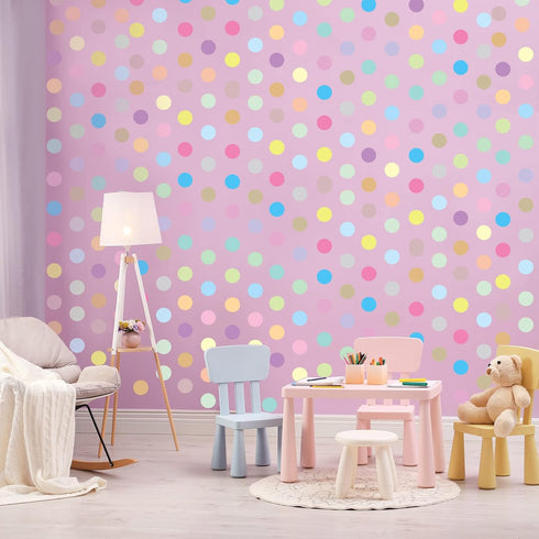 Zonon 240 Pieces Polka Dots Wall Decals, 2 Inch Multi-Color Rainbow Vinyl Dots for Playroom, Bedroom, Nursery, Living