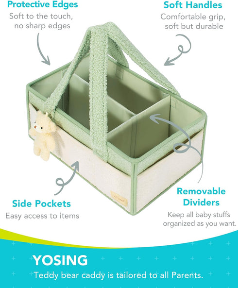 2in1 YOSING Diaper Caddy with Changing Pad, Baby Diaper Caddy Organizer with Changing Mat, Newborn Caddy for Car