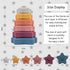 Promise Babe Silicone Stacking Rings Toy - Star Shape Soft Stacker Blocks for Baby Toddler Development Sensory