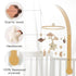 Set let's make Baby Crib Mobile with Arm Boho Star Moon Nursery Mobile Wooden Baby Mobile Holder for Hanging Nursery