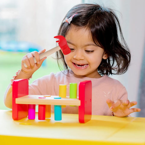Fowecelt Educational Wooden Hammer Toys - Simulation Hammers for Kids Birthday Party Games Supplies