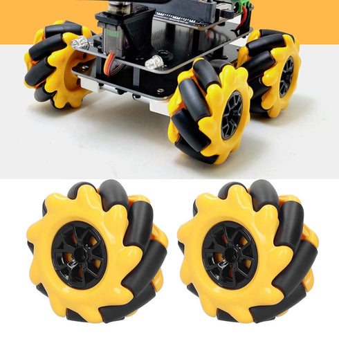 Mecanum Wheel Robot Kit, Omnidirectional Wheels Smart Robot Car Chassis Kit, Diameter 60mm for TT Coupling (2 Pair)