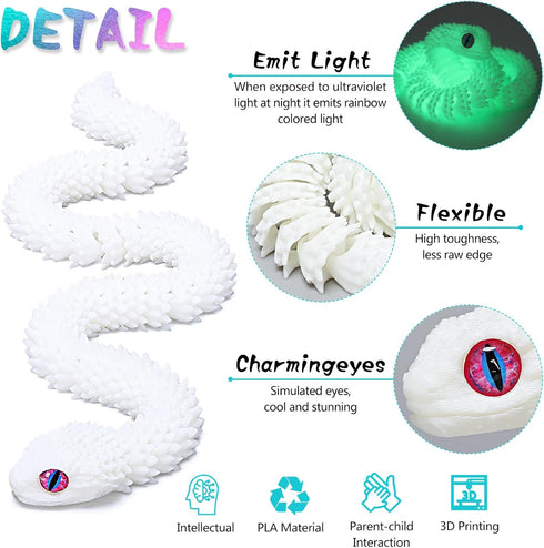 uyrzwek 8 12in 3D Toys,3D Pcs Printed Snake Printed Animals for Easter Eggs Filled,Easter Basket Stuffers,Decorative