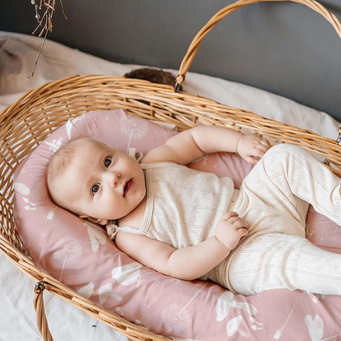 3-Pack Cozy (32" 16") Organic Bassinet Sheets for Girls Stretch, Soft Fitted Bassinet Mattress Sheet x Universal Fit