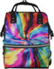 FHEDVBN Colorful Tie Dye Diaper Bag Backpack for Women Multifunction Waterproof Mummy Backpacks