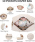 Puffer Quilted Diaper Tote with Breast Pump Compartment & Changing Pad