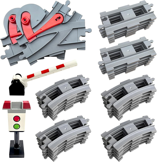 37 Pieces Train Tracks Set - Compatible with All Major Brands, Classic