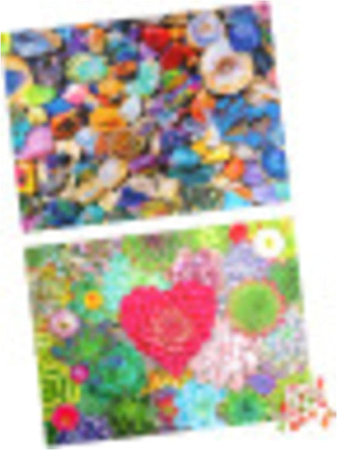 2-Pack of 1000-Piece Jigsaw Puzzles, Succulents & Rocks and Minerals | Puzzles for Adults and Kids Ages 8+, Amazon Exclusive
