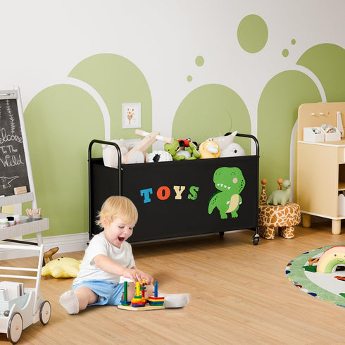 135L GRANNY SAYS Toy Box for Boys Girls, Large Toy Chest Storage with Wheels, Metal Kids Toy Storage Organizer