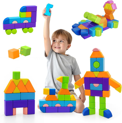 Pairez Toys Magnetic Building Blocks, 37PCS Magnetic Blocks for Kids Ages 4-8,