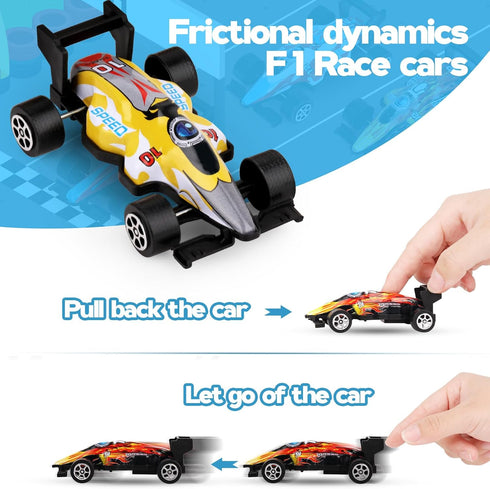 Hooqict 14 Pcs Formula Mini Pull Back Car for Kids Boys Ages 4-8, Race Car Party Favors, Goodie Bag Stuffers