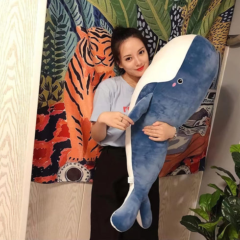 Whale Stuffed Animal - Stuffed Whale, Giant Whale Plush,Soft Blue Whale Plush Body Pillow,Cute Plushies Whale Throw Pillows Birthday Gifts for Girls & Boys